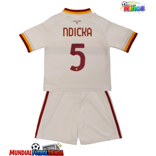 Camiseta AS Roma Evan Ndicka #5 Segunda Equipación Replica 2026-27 para niños mangas cortas (+ Pantalones cortos)
